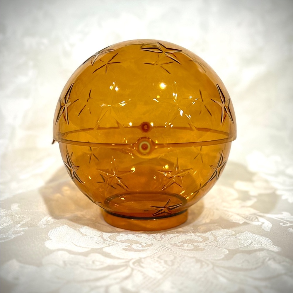 NEW (NIP) Tupperware Amber Star-Patterned Ornament Candy Dish w/ Hinged Cover - Picture 5 of 14